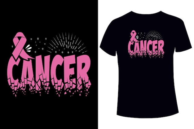 Vecteur sensibilisation au cancer du sein, modèle de conception de t-shirt cancer