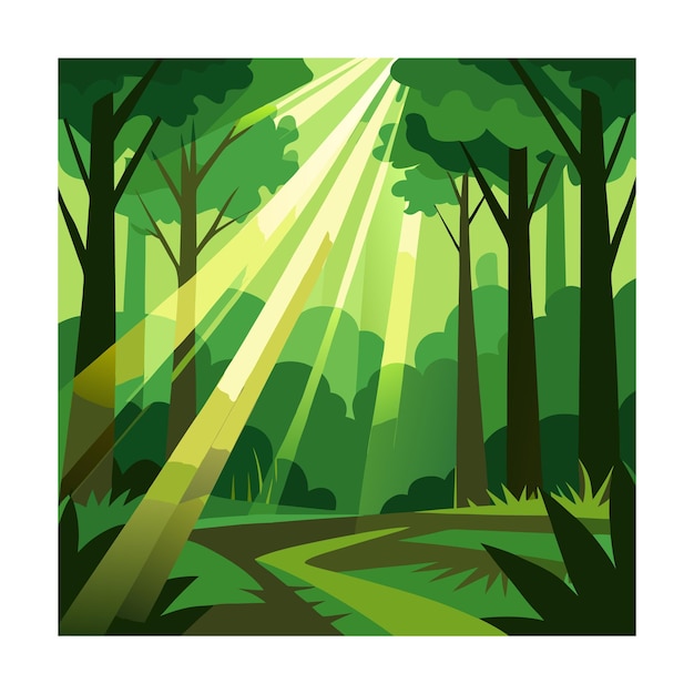 Le sentier de la forêt ensoleillée Un voyage paisible à travers la nature Embrace