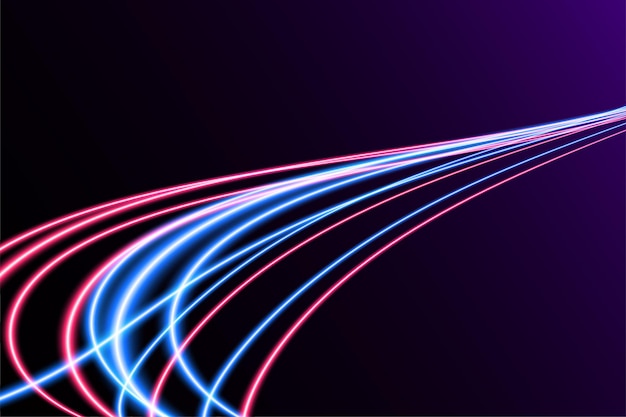 Sentiers lumineux colorés abstraits avec effet de flou de mouvement. Fond de vitesse. conception de concept léger. Illustration vectorielle
