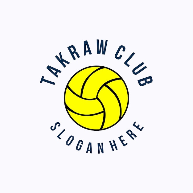 Sepak Takraw Logo Design Power Ball Logo Typographique Illustration Vectorielle