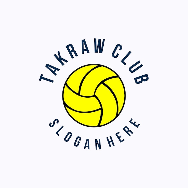 Vecteur sepak takraw logo design power ball logo typographique illustration vectorielle