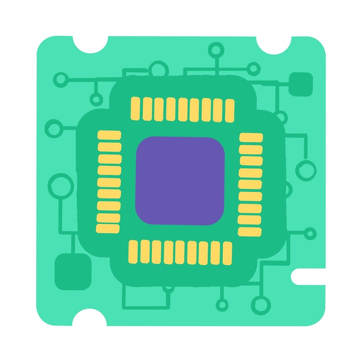 Vecteur séparation des appareils électroniques domestiques à carte électronique à microprocesseur appareils hors d'usage et soumis à l'élimination recyclage des produits industriels vector plat simple isolé sur fond blanc