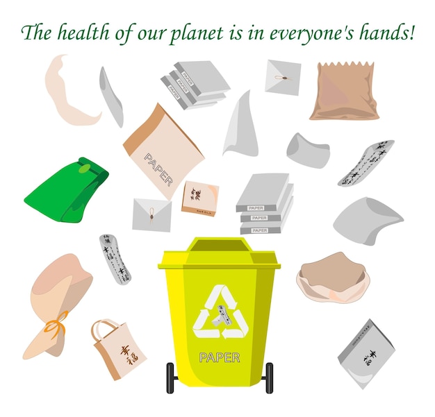 Vecteur séparation les personnes triant les poubelles écologiques séparent les déchets pour prendre soin de l'environnement