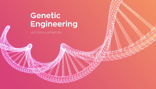 Séquence d'ADN. Filtrer les molécules du code de l'ADN structure maillage.