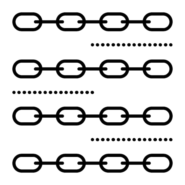 Séquence De Chaînes Métalliques D'actions étapes Du Travail Progrès De L'entreprise Illustration Vectorielle En Ligne Noire