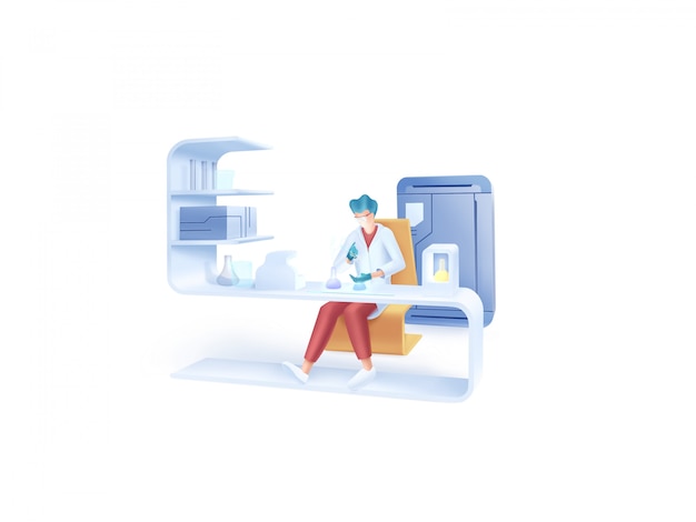 Vecteur série healthcare: illustration de laboratoire