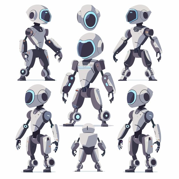 une série de robots avec des caractères différents dont un qui dit robot