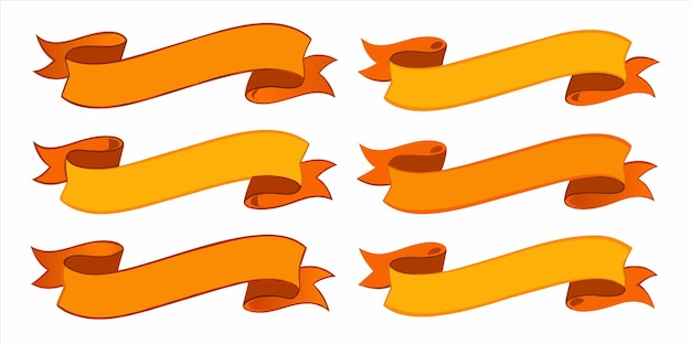 une série de rubans orange et jaune avec des rubans orange