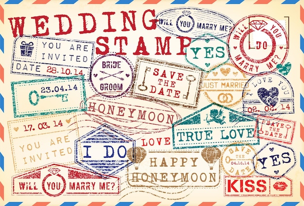 Série de timbres-poste de mariage