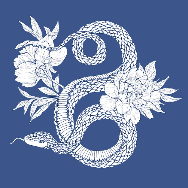 Serpent Et Fleurs