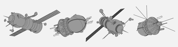 Sertie De Vaisseaux Spatiaux Et De Satellites