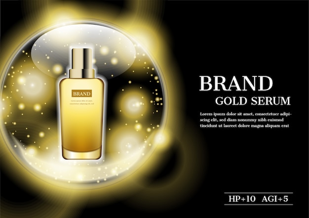 Sérum en boule brillante avec petites lumières scintillantes