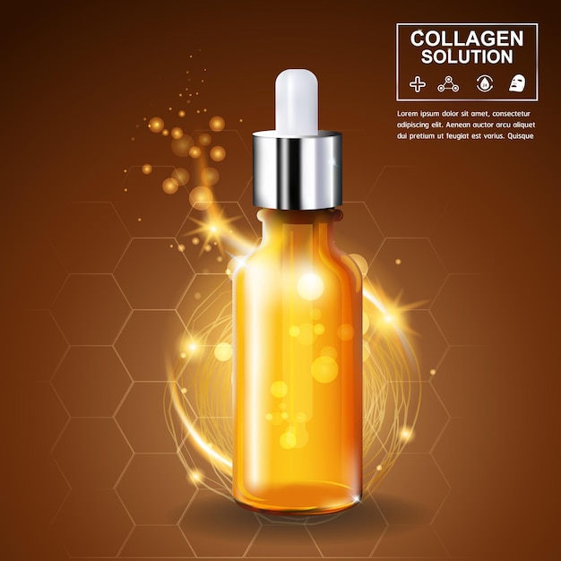 Sérum De Collagène Et Fond De Vitamine Pour Le Concept De Soins De La Peau