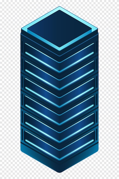 Serveur futuriste isométrique Base de données isométrique ou centre de données Blockchain abstraite Stockage informatique Stockage en nuage Illustration vectorielle