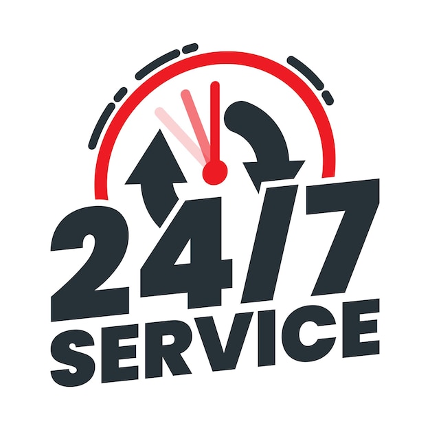 Vecteur service 24 heures sur 24 outil de bannière quotidienne vecteur eps