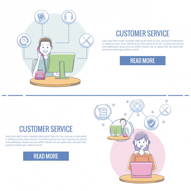 Vecteur service client infographique