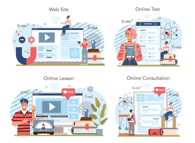 Service En Ligne Ou Plate-forme En Ligne De Matières Scolaires De Physique Que Les étudiants Explorent