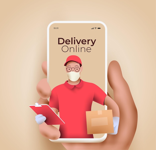 Service de livraison en ligne ou concept d'application mobile de suivi de livraison