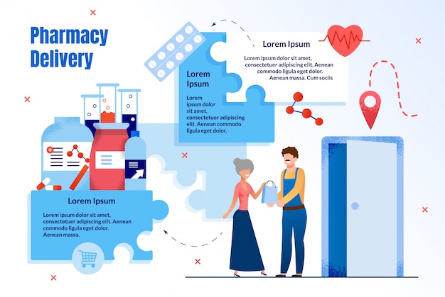 Service de livraison de pharmacie plat