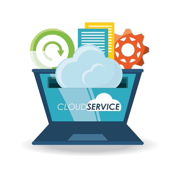 Vecteur service de nuage de données de technologie de stockage et thème multimédia