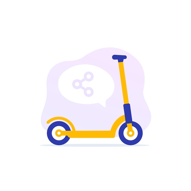 Vecteur service de partage de scooter de coup de pied, icône de vecteur