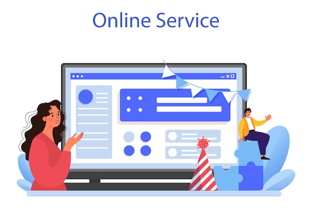 Service ou plateforme en ligne de relations d'entreprise. L'éthique des affaires. Développement et conformité de l'organisation de l'entreprise. Cours de politique d'entreprise pour les employés. Illustration vectorielle plane