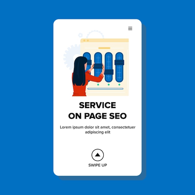 Service Web sur le vecteur SEO de la page