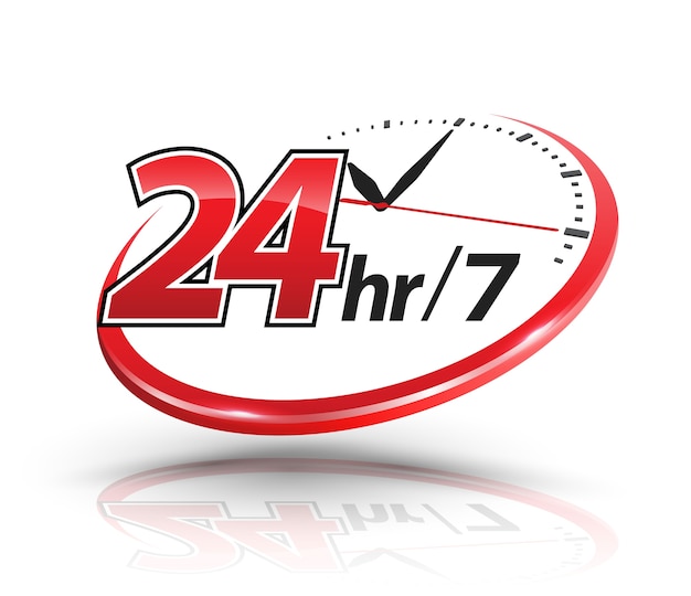 Services 24h avec échelle d&#39;horloge