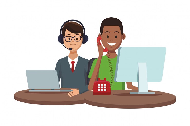 Vecteur services d&#39;assistance aux clients