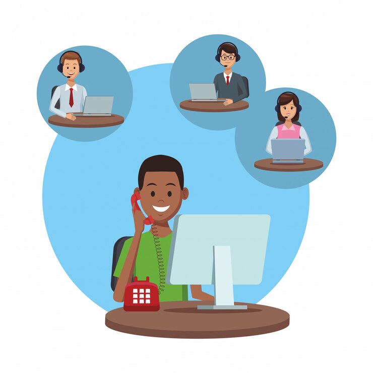 Vecteur services d&#39;assistance aux clients