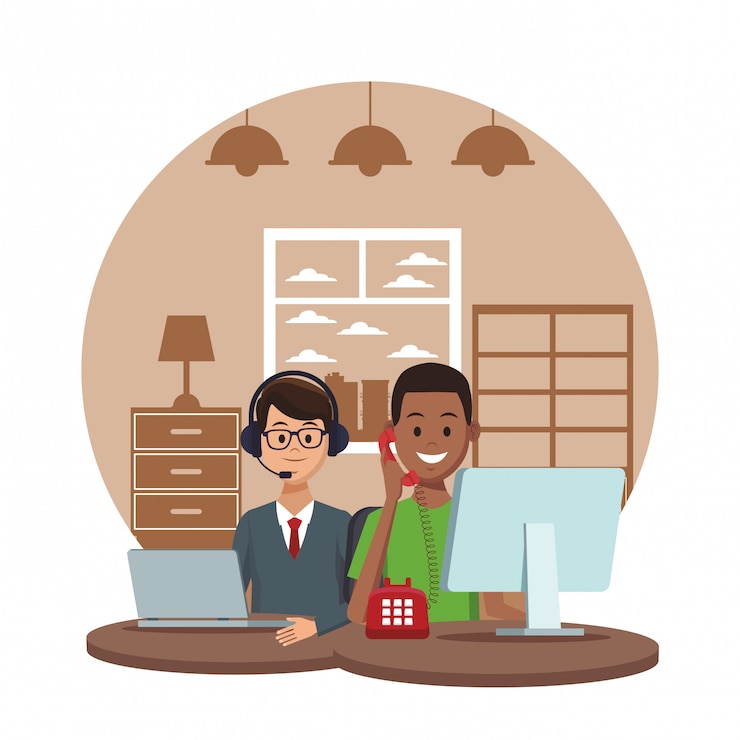 Vecteur services d&#39;assistance aux clients