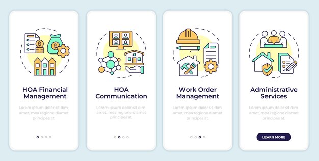 Services de gestion des HOA intégrés à l'écran de l'application mobile