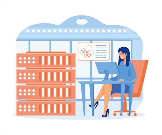 Services de saisie de données concept abstrait Service de gestion de base de données Saisie de données sous-traitance entreprise opérateur professionnel distant Information structurée métaphore abstraite vecteur plat Illustration moderne
