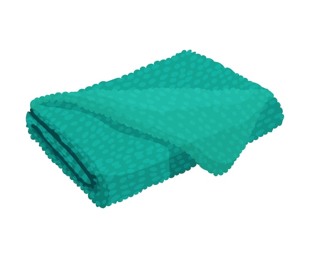 serviette de terry pliée isolée sur fond blanc objet vectoriel tissu de terry réaliste pour salle de bain