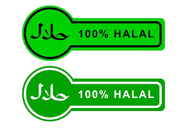 Vecteur set 2 vecteur signe halal isolé sur blanc