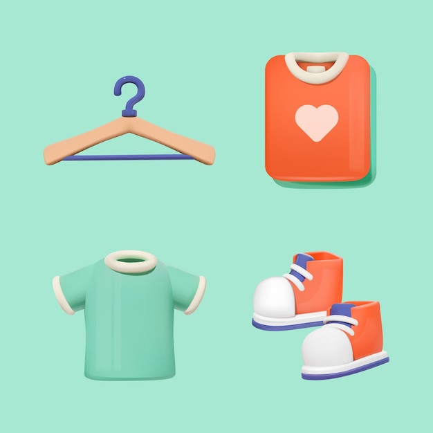 Set 3D de vêtements et accessoires pour bébés