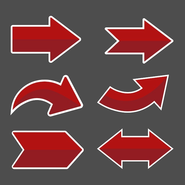 Set d'autocollants à flèches rouges