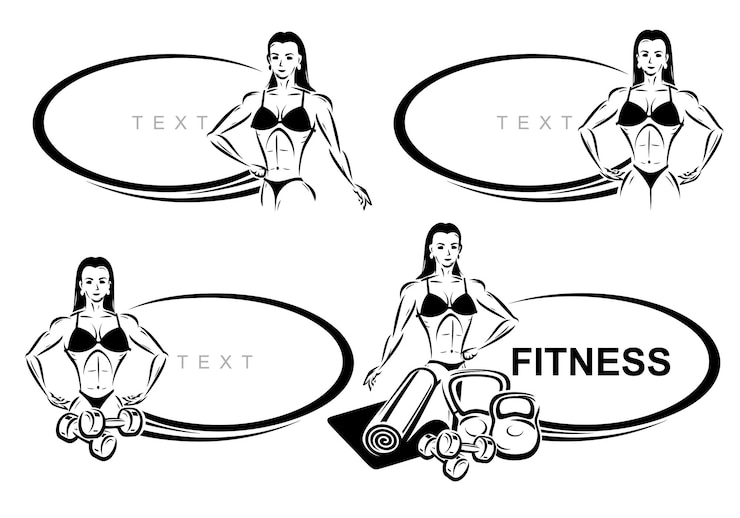 Vecteur set de cadre de remise en forme icône de collection vector de remesse en forme