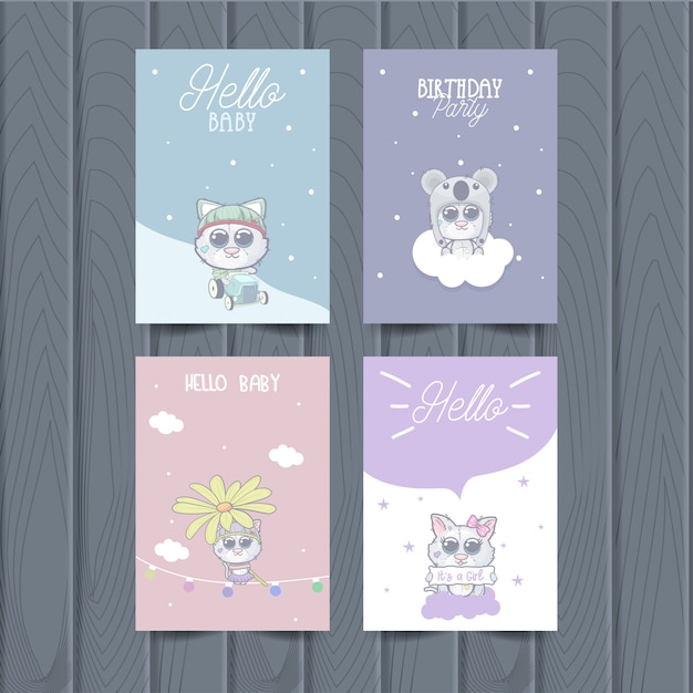 Set Collection Illustration Animal Enfants Enfants