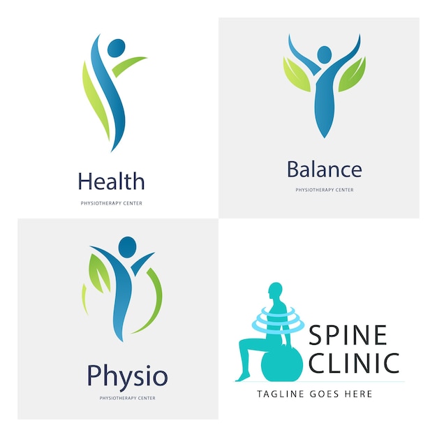 Set de collection de logos de physiothérapie en gradient