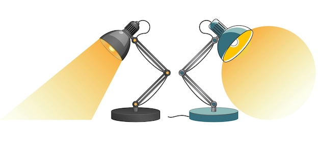 Vecteur set de concept de lampe de bureau eps vector