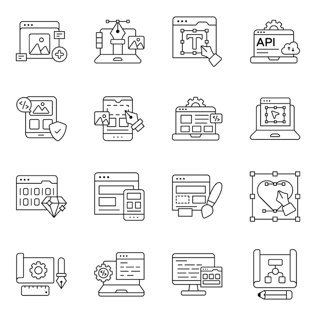 Set de conception des icônes de ligne
