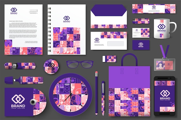 Set de conception de papeterie au format vectoriel
