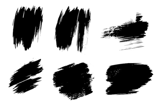 Set de coups de pinceau noir Grunge pour le design graphique et les textures