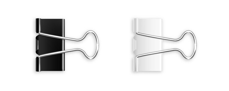 Vecteur set d'éléments de papeterie de bureau réalistes vectoriels des conceptions réalistes de clips de reliure