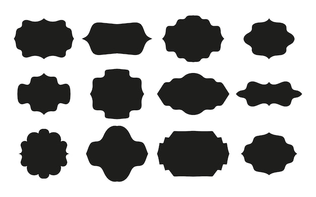 Set d'étiquettes et d'insignes vintage Conception d'ornements décoratifs Étiquettes blanches et cadres d' étiquettes Vector