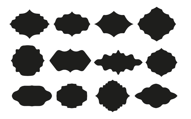 Set d'étiquettes et d'insignes vintage Conception d'ornements décoratifs Étiquettes blanches et cadres d' étiquettes Vector