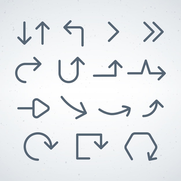 Set de flèches de ligne avec illustration vectorielle de stock de traits modifiables isolée sur fond blanc
