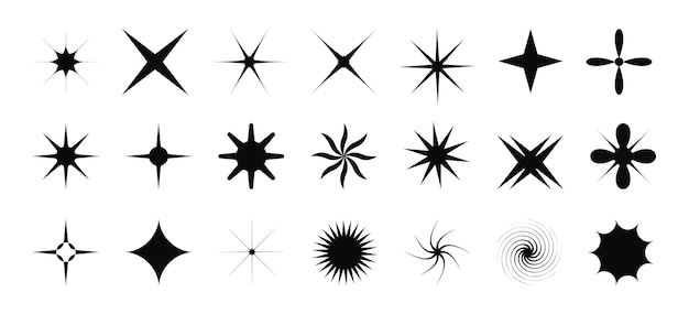 Set de formes de Doodle brutaliste Formes géométriques Minimalistes Éléments de conception graphique à la mode Y2K