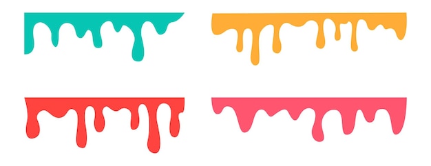 Set de formes de fusion liquide éléments de conception fluide abstrait fond goutte d'encre goutte de goutte renversée